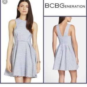 BCBGeneration blue and white striped dress